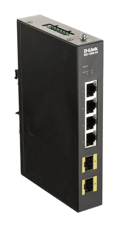D-Link DIS-100G-6S Průmyslový Gigabit unmanaged switch, 4GbE, 2 SFP