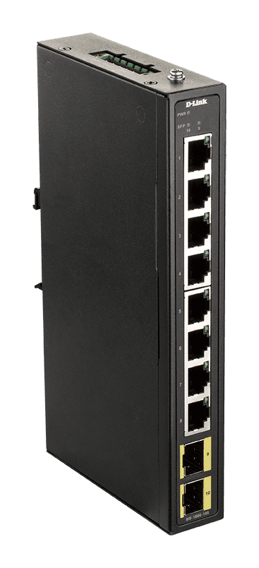D-Link DIS-100G-10S Průmyslový Gigabit unmanaged switch, 8 GbE, 2 SFP