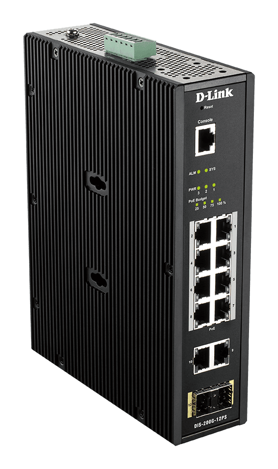 D-Link DIS-200G-12PS Industrial L2 smart manage POE switch
