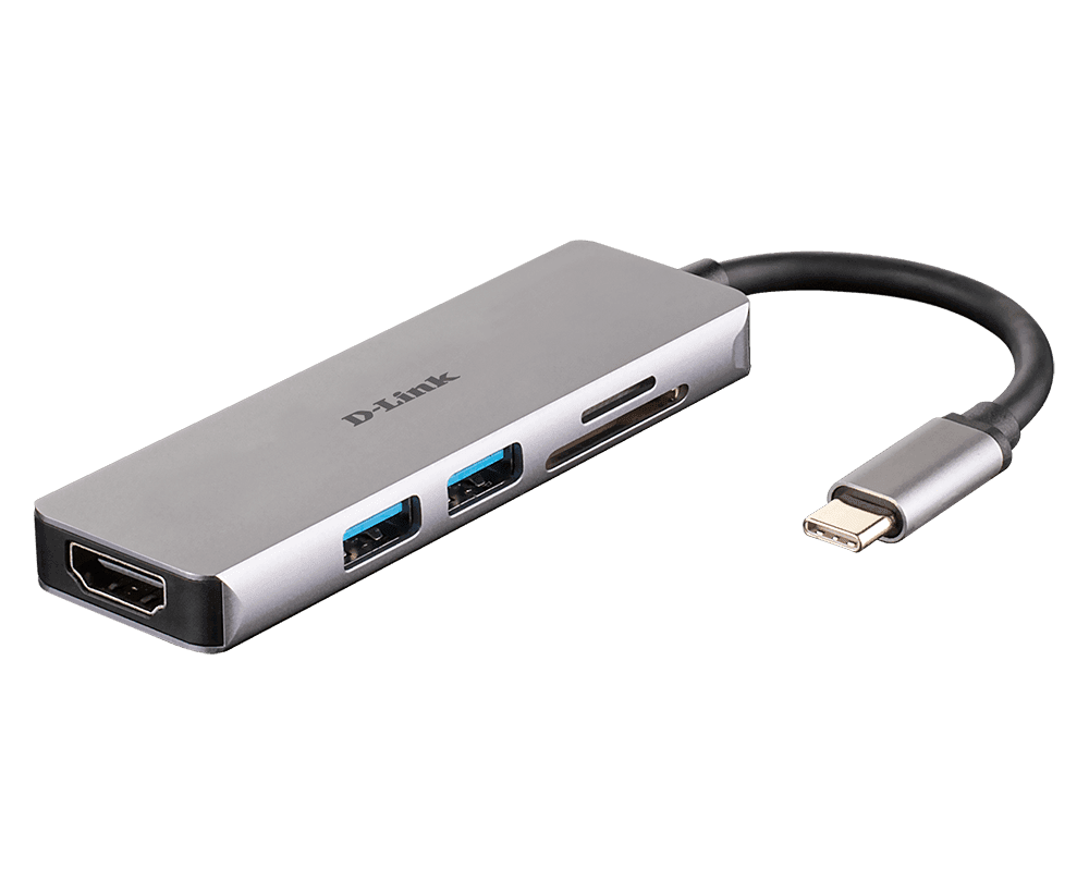 D-Link 5-in-1 USB-C Hub with HDMI and SD microSD Card Reader