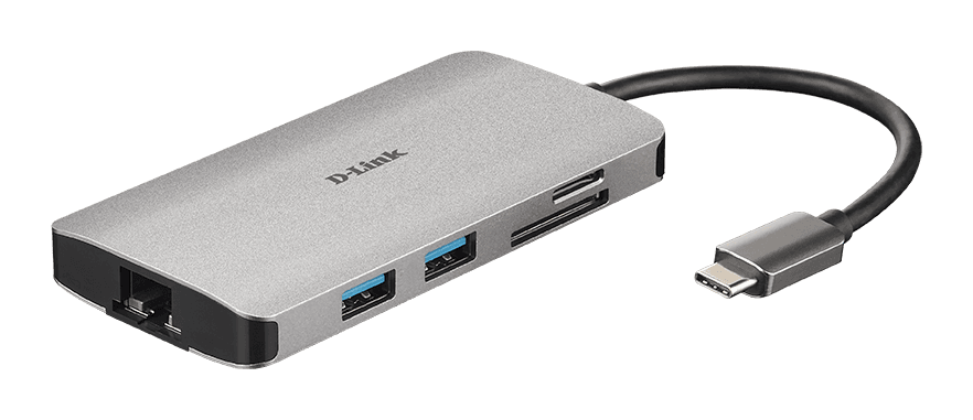D-Link 8-in-1 USB-C Hub with HDMI Ethernet Card Reader Power Delivery