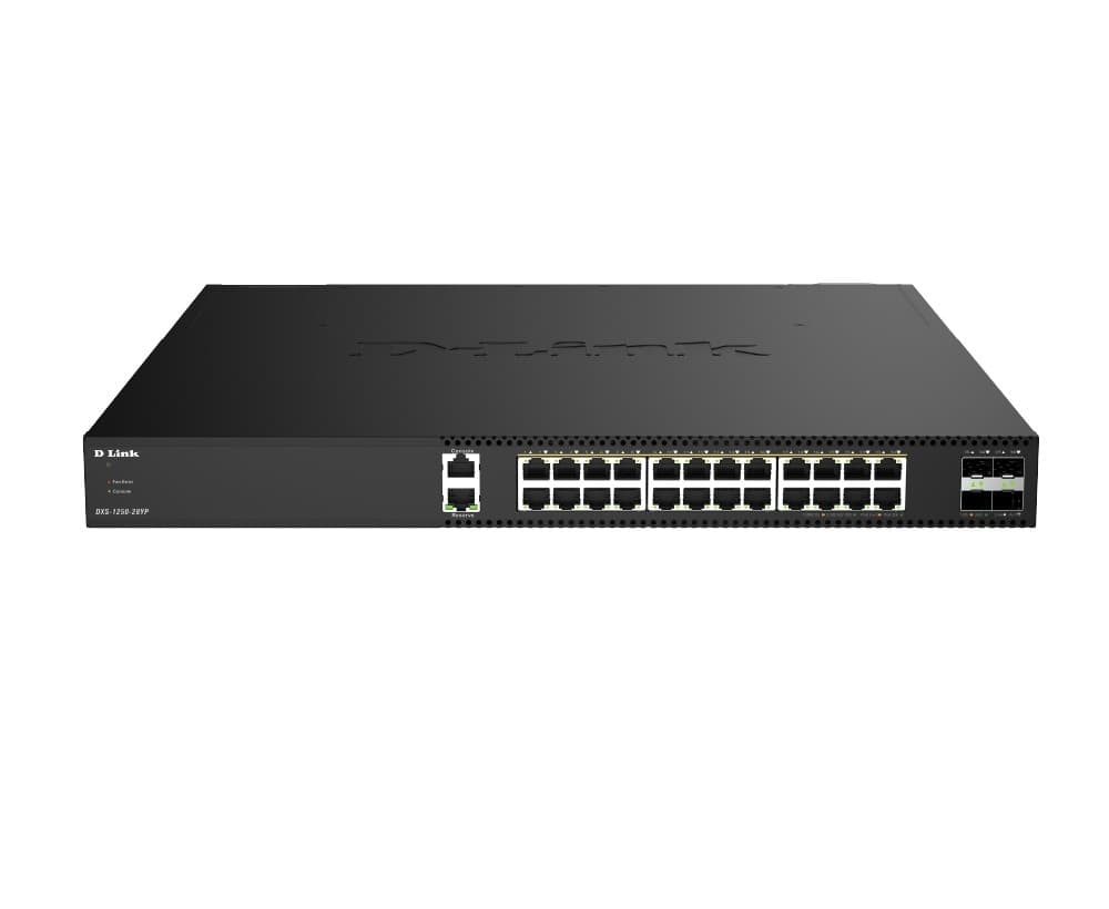 D-Link DXS-1250-28YP E 28-Port 10G Multi-Gigabit PoE++ Smart Managed Switch with 4 x 25G SFP28 Ports