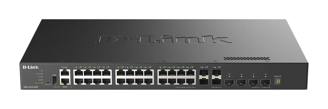 D-Link DXS-3410-32SY E 10G Layer 3 Stackable Managed Switch, 24x 10GBASE-T, 4*10G SFP+, 4x 25G SFP28