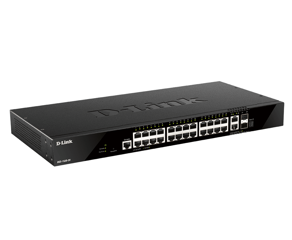 D-Link DGS-1520-28 24 ports GE + 2 10GE ports + 2 SFP+ Smart Managed Switch