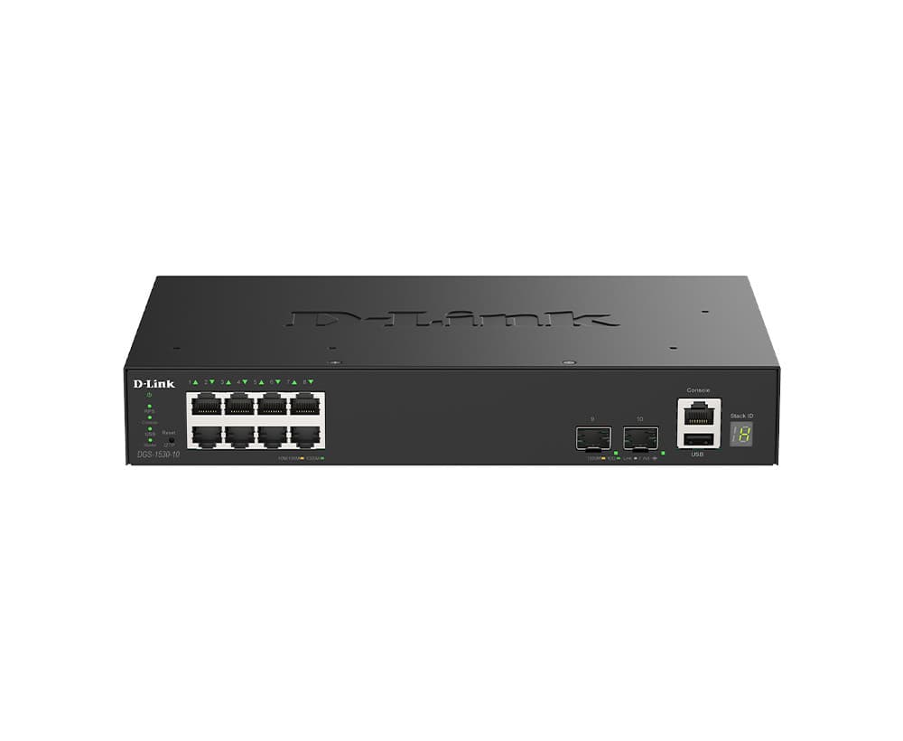 D-Link DGS-1530-10 E 8 Ports GE + 2 Ports 10G SFP+ Smart Managed Switch