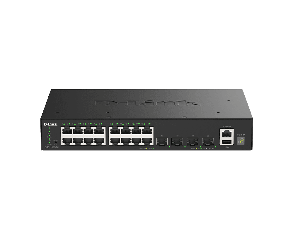 D-Link DGS-1530-20 E 16 Ports GE + 4 Ports 10G SFP+ Smart Managed Switch