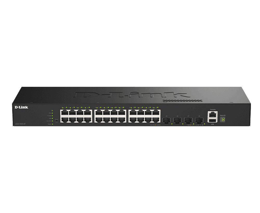 D-Link DGS-1530-28 E 24 Ports GE + 4 Ports 10G SFP+ Smart Managed Switch