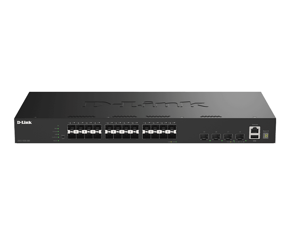 D-Link DGS-1530-28S E 24 Ports 1G SFP + 4 Ports 10G SFP+ Smart Managed Switch