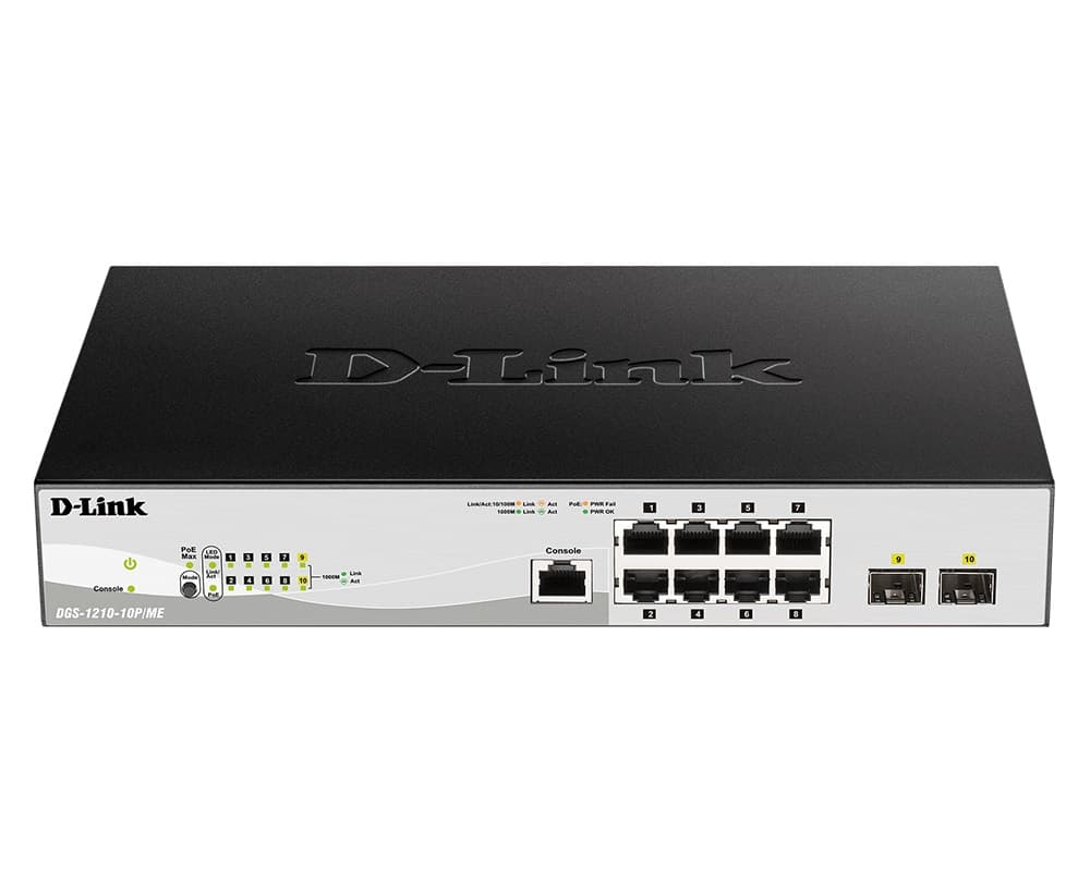 D-Link DGS-1210-10P ME E 8x 1G PoE, 2x 1G SFP Metro Ethernet Managed Switch