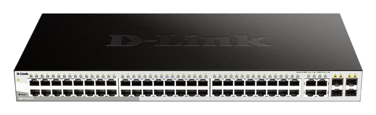 D-Link DGS-1210-52 L2 L3 Smart+ switch, 48x GbE, 4x RJ45 SFP, fanless