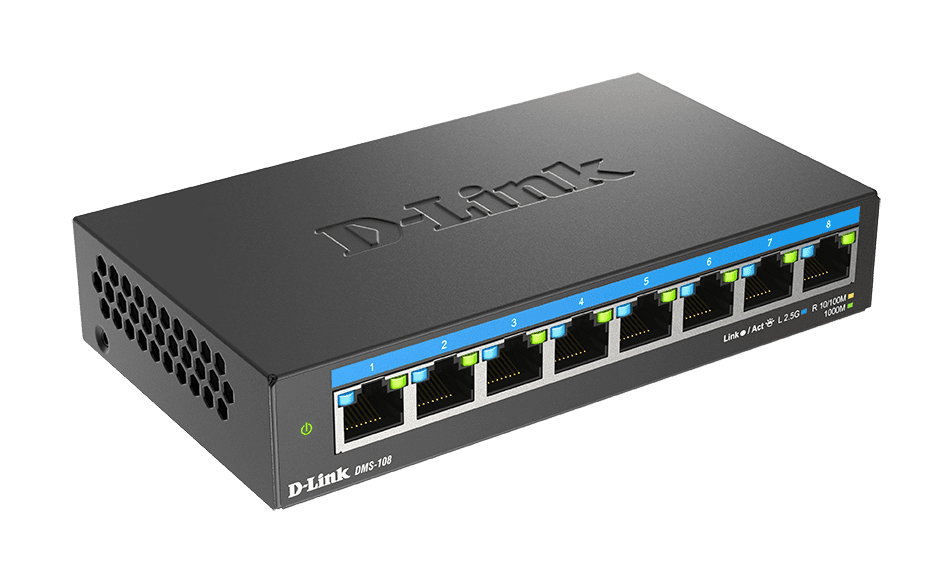 D-Link DMS-108 E 8-port 2.5G Multi-Gigabit QoS IGMP Snooping Switch