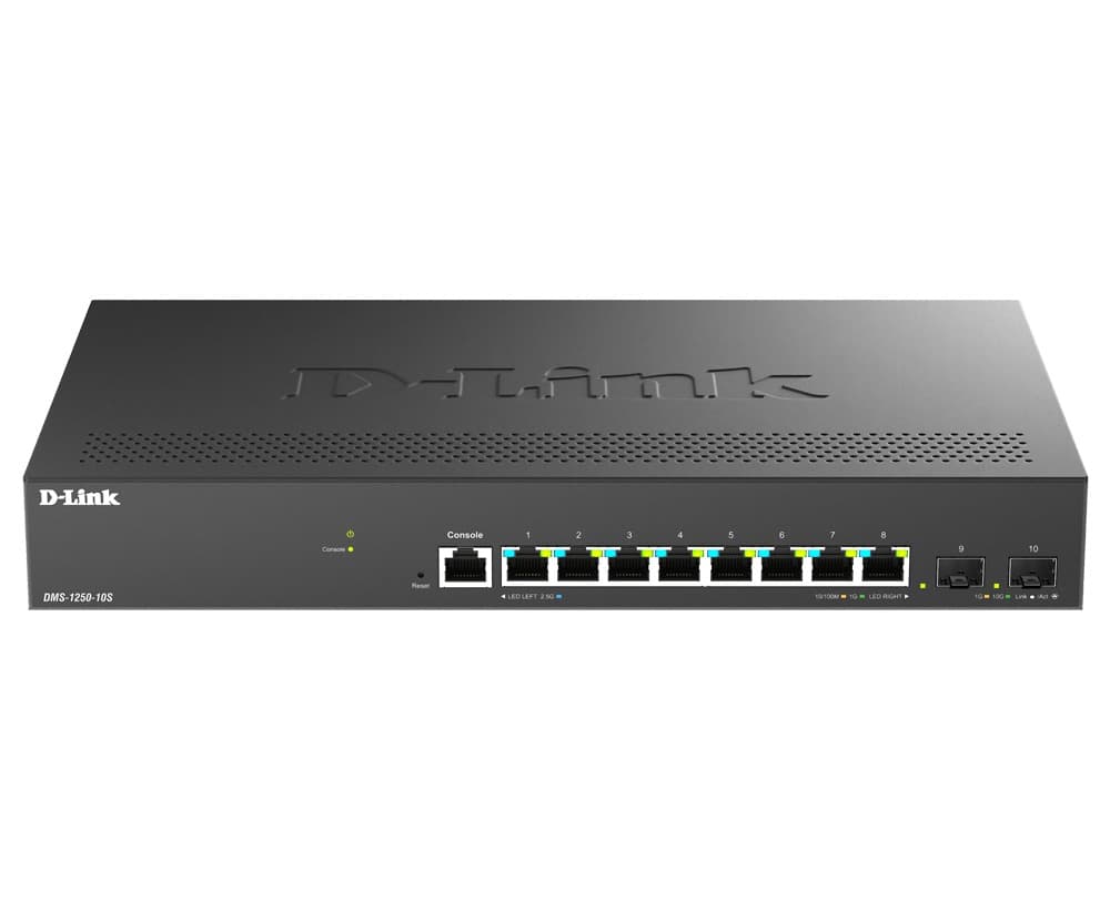 D-Link DMS-1250-10S E 8x 2.5G BASE-T, 2x 10G SFP+ Smart Managed Switch