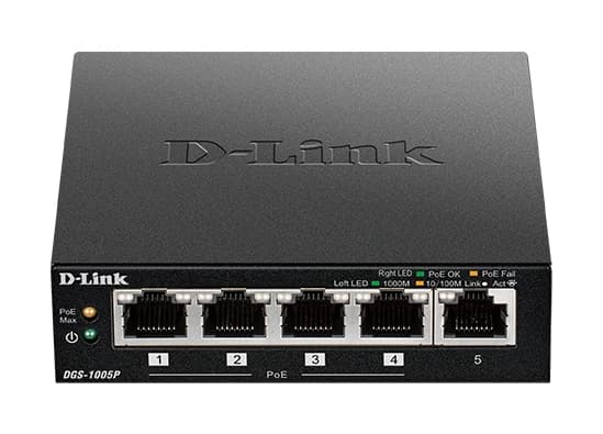D-Link DGS-1005P 5x 10 100 1000 PoE+ Switch