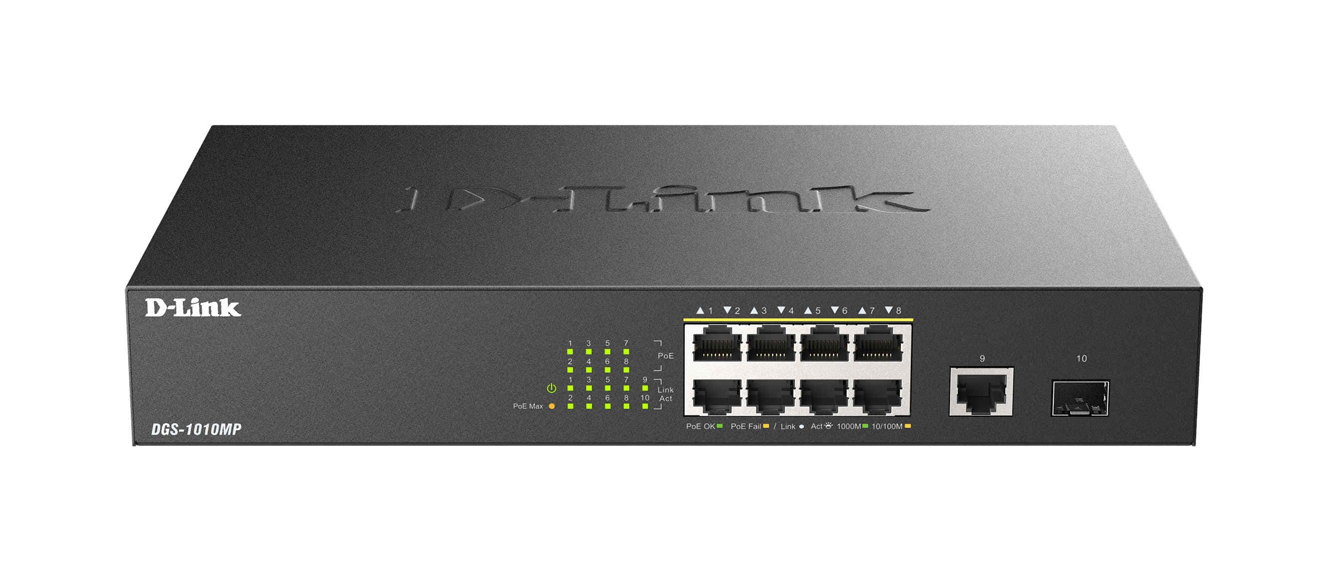 D-Link DGS-1010MP E 10x 1000 Desktop PoE+ Switch