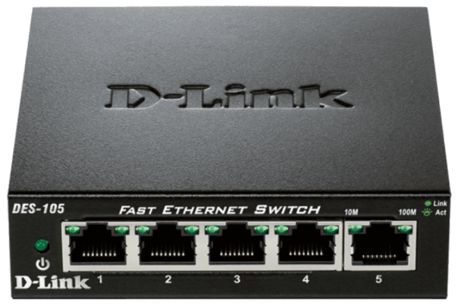 D-Link DES-105 kovový 5-port 10 100 Desktop Switch