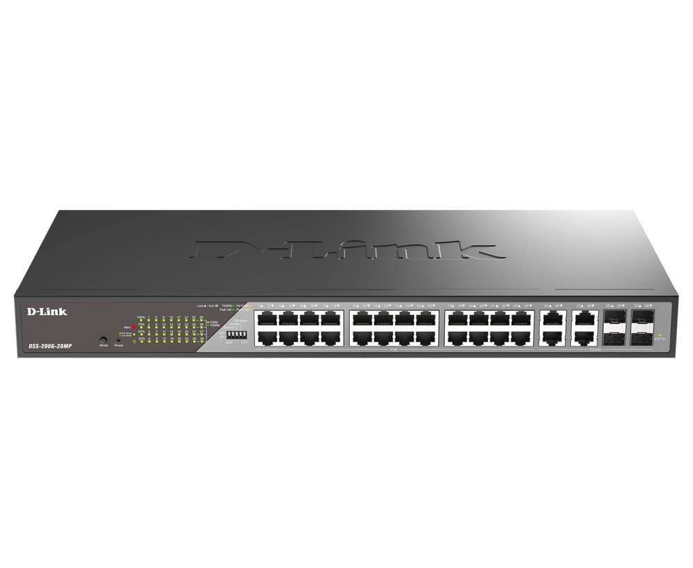 D-Link DSS-200G-28MP E 28-Port Gigabit Ethernet PoE+ Surveillance Switch