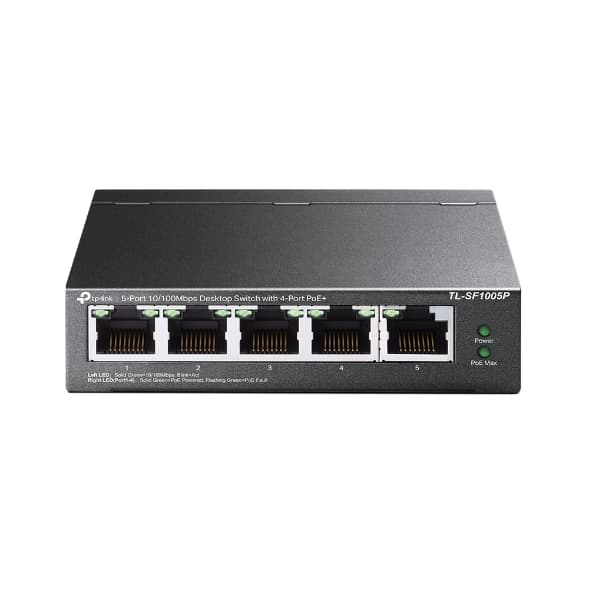 TP-Link TL-SF1005P 5x10 100 (4xPOE) 67W Desktop Steel CCTV Switch