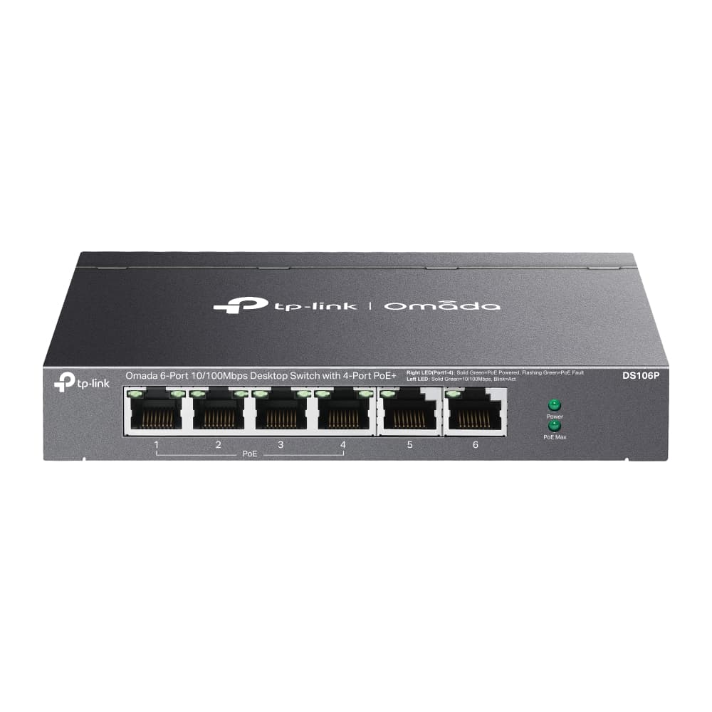DS106P TP-link Omada 6x 10 100 Mbps, 4 PoE+,switch