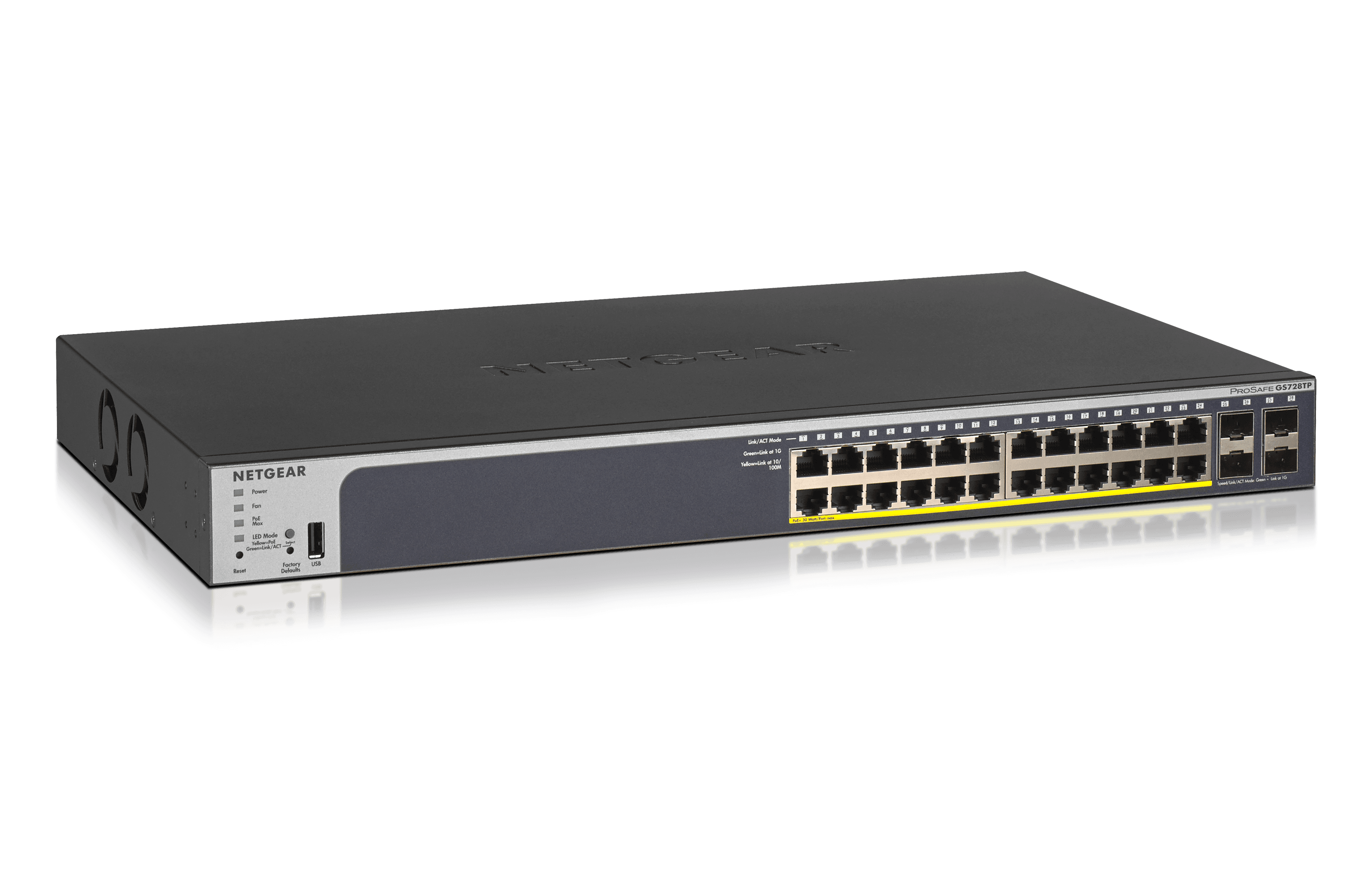 NETGEAR 24-Port Gigabit PoE+ (190W) SmartManaged Pro Switch with 4 SFP Ports