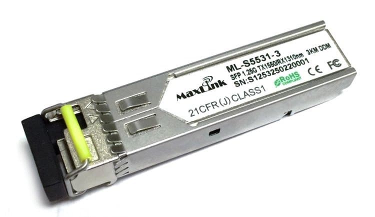 MaxLink 1.25G SFP optický modul, WDM(BiDi), SM, Tx 1550 Rx1310nm, 3km, 1x LC konektor, DDM