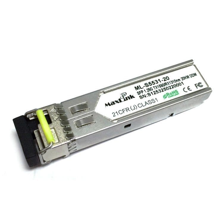 MaxLink 1.25G SFP optický modul, WDM(BiDi), SM, Tx 1550 Rx1310nm, 20km, 1x LC konektor, DDM