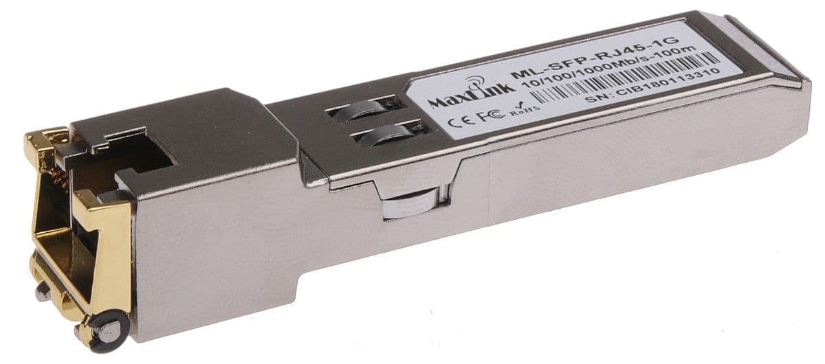 MaxLink SFP 10 100 1000M metalický modul, RJ-45, 100m, 1Gbps