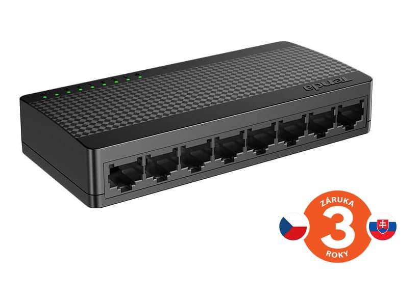 Tenda SG108M - 8x Gigabit Desktop Ethernet Mini Switch, rychlosti 10 100 1000 Mb s, 16Gb s