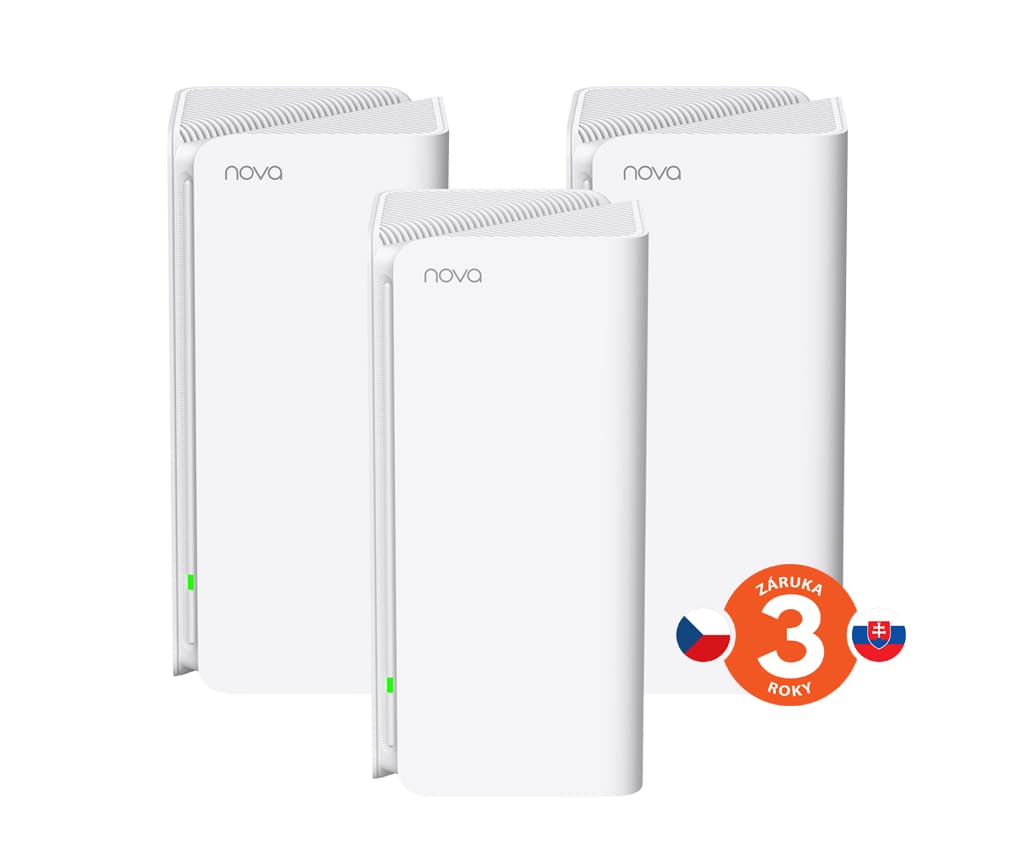 Tenda Nova MX15 Pro (3-pack) WiFi 6 AX5400 Mesh Gigabit system, 9x GLAN GWAN, WPA3, VPN, CZ app