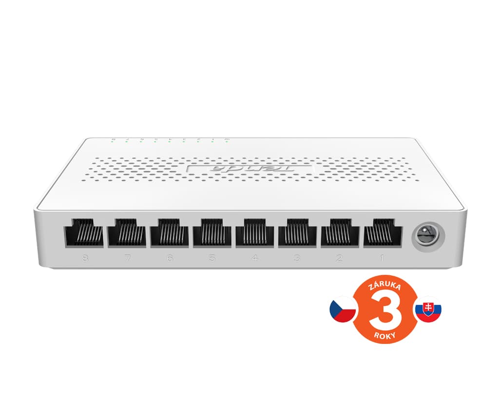 Tenda SM108 - 8x Multi-Gigabit 2.5G Ethernet Switch, 100 1000 2500 Mb s, 40Gb s, fanless