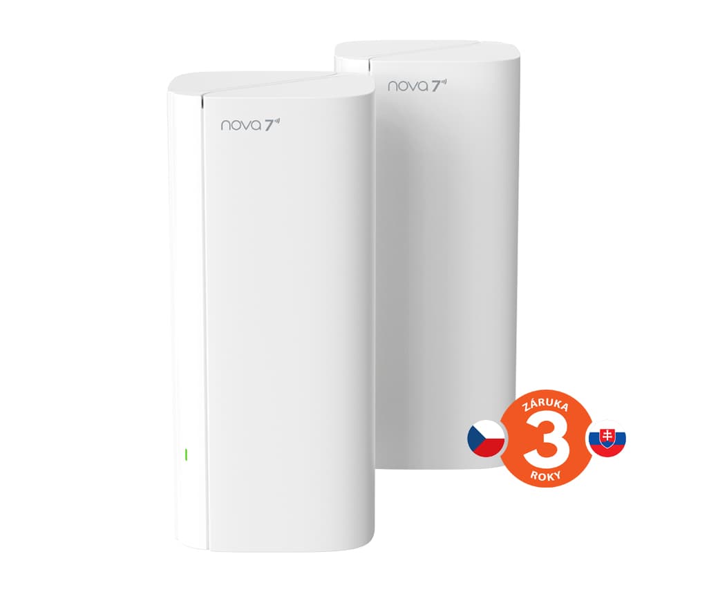 Tenda Nova EE3 Pro (2-pack) WiFi7 BE3600 Mesh Gigabit system, 6x GLAN GWAN, WPA3, VPN, CZ app