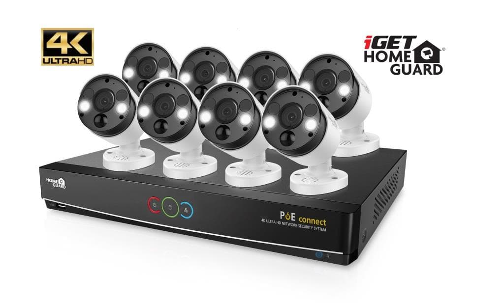 iGET HGNVK164908 - Kamerový UltraHD 4K PoE set, 16CH NVR + 8x IP 4K kamera, zvuk, SMART W M Andr iOS