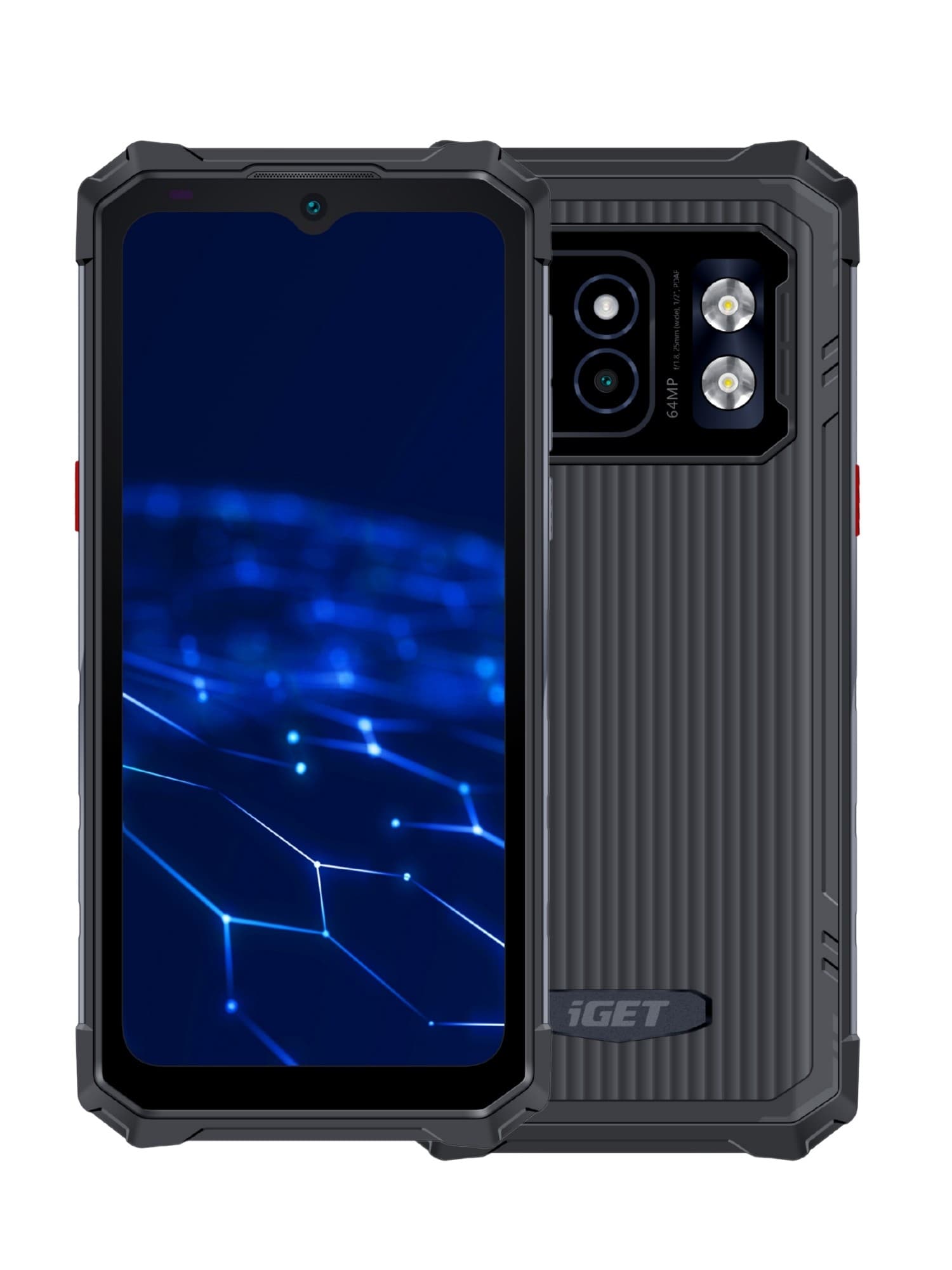 iGET T2 8 + 256 Black - odolný mobilní telefon