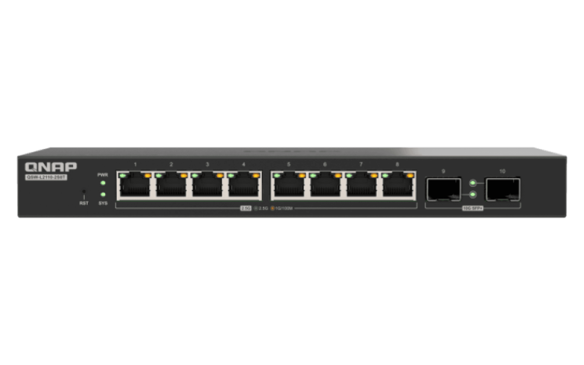QNAP switch QSW-L2110-2S8T (8x 2,5GbE port, 2x 10Gb SFP+ port, Lite Managed)