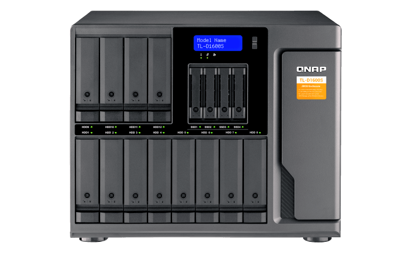 QNAP TL-D1600S - úložná jednotka JBOD SATA (12x SATA + 4x 2,5" SATA), desktop