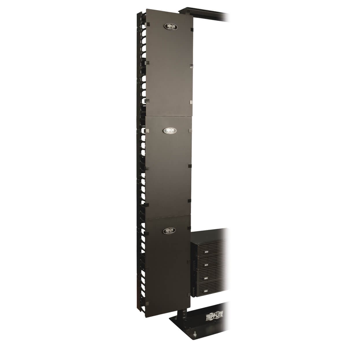 Kabelový manažer vertikální SmartRack 12 (30.48cm), kabelový kanál s výřezy pro kabely a krytem