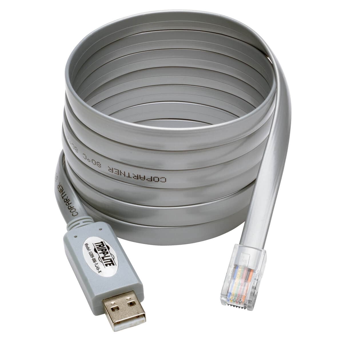 Adaptér USB-A RJ45, kompatibilní s Cisco, 250Kb s (Samec Samec), šedý kabel 1.83m