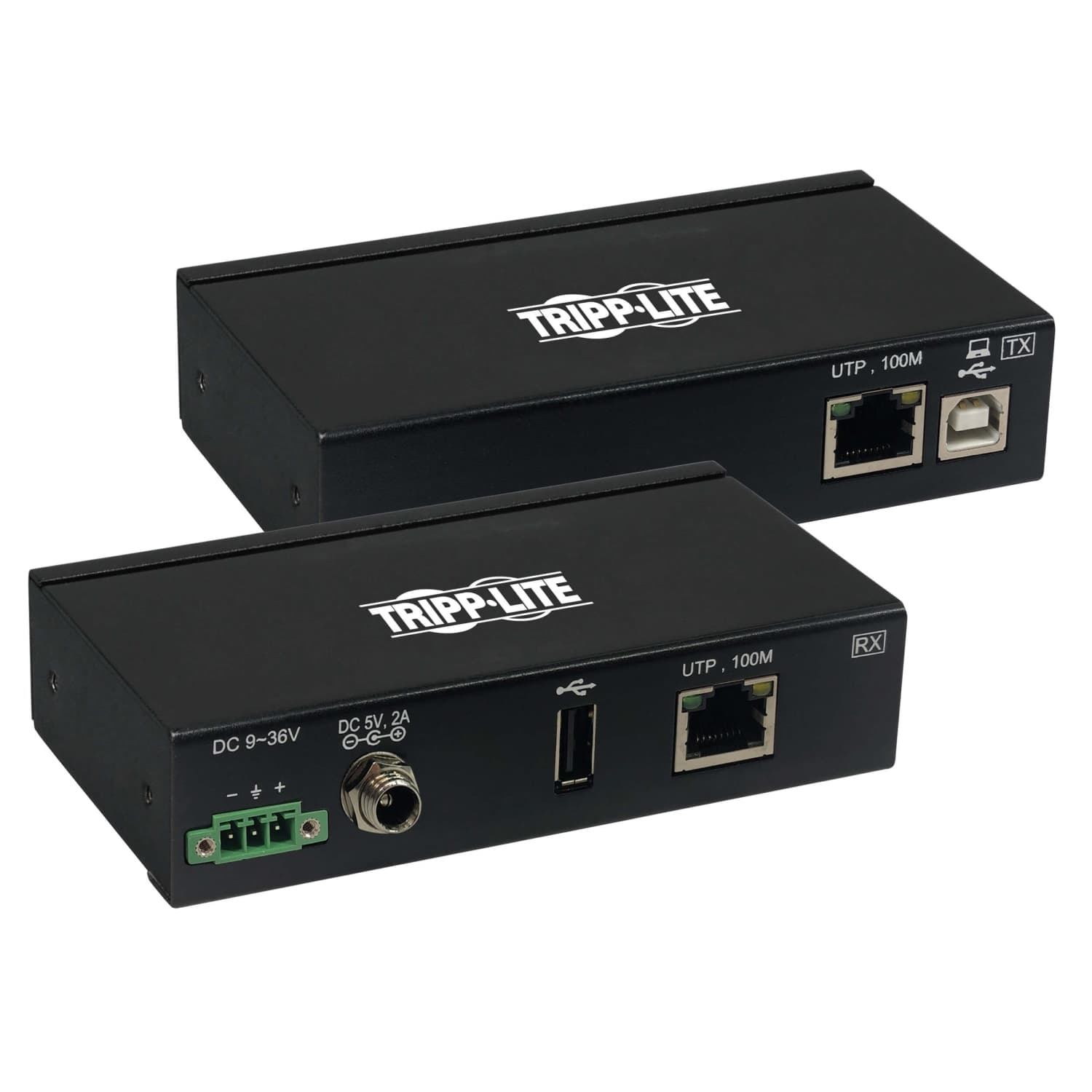 Extender, 1-port USB 2.0 přes Cat6, ESD ochrana, PoC, průmyslový, možnost montáže, 100mm