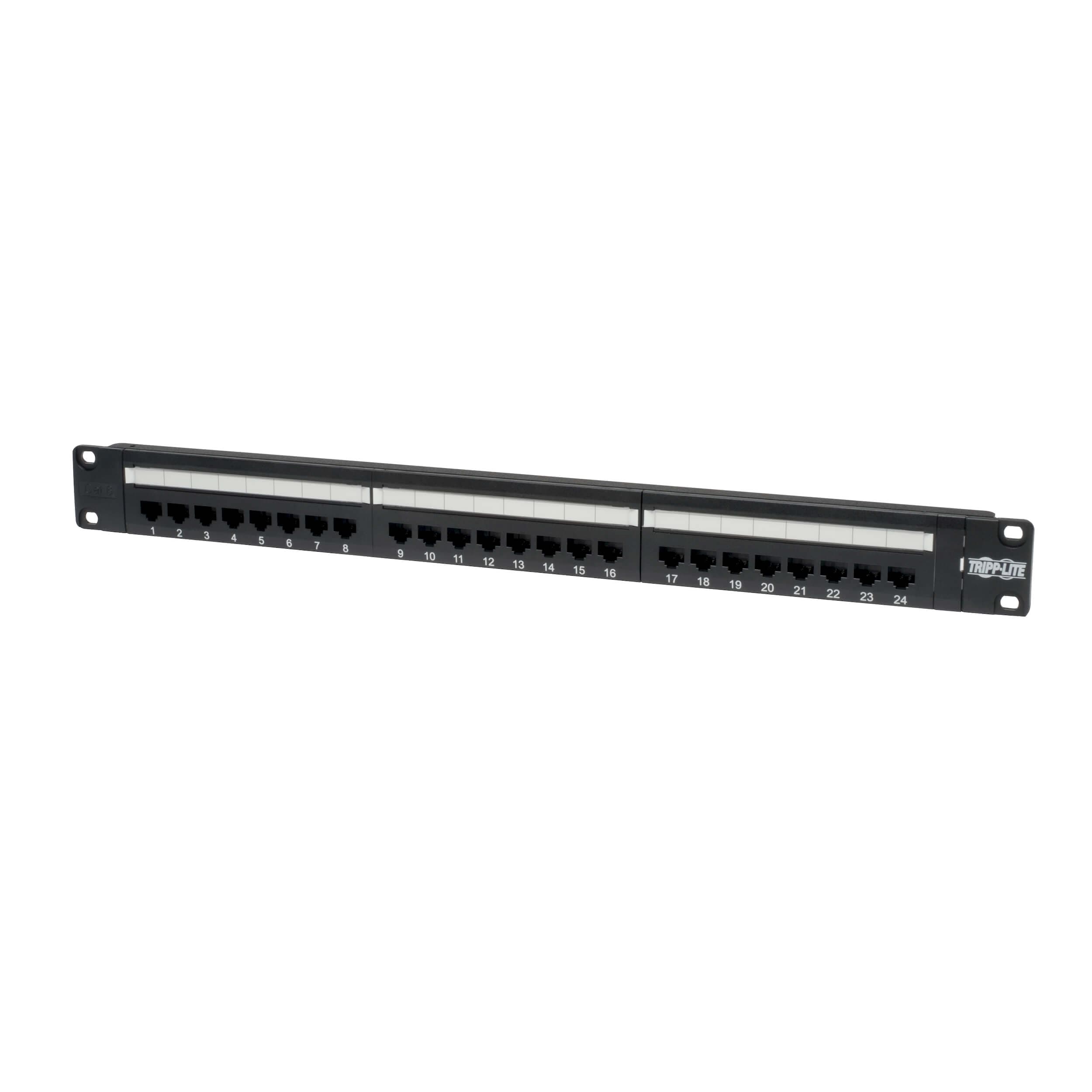 Patch panel pro montáž do racku 1U, 24x Cat6 Cat5, 568B, RJ45 Ethernet