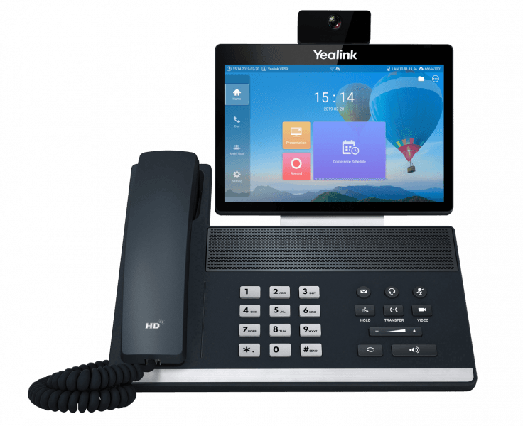 Yealink VP59 IP tel., 8" bar. LCD, 27 prog. tl., GigE, VCS