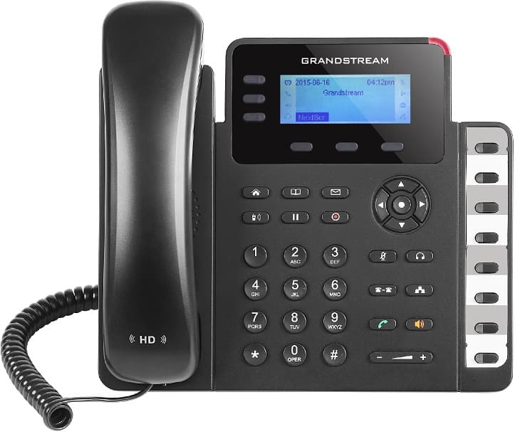 Grandstream GXP1630, 2,95" LCD podsv. displej, 3 SIP účty, 3 prog. tl., 8 BLF, dual Gbit port, PoE