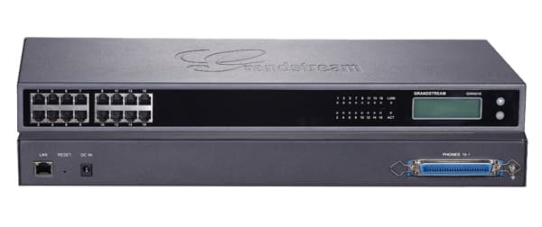 Grandstream GXW4216 V2, VoIP, SIP, 16x FXS, 1x Gbit LAN, grafický displej, RJ21, rack