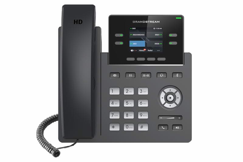 Grandstream GRP2612W SIP telefon, 2.4" TFT bar. displej, 2 SIP účty, 4 prog. tl., 2x10 100Mb, WiFi