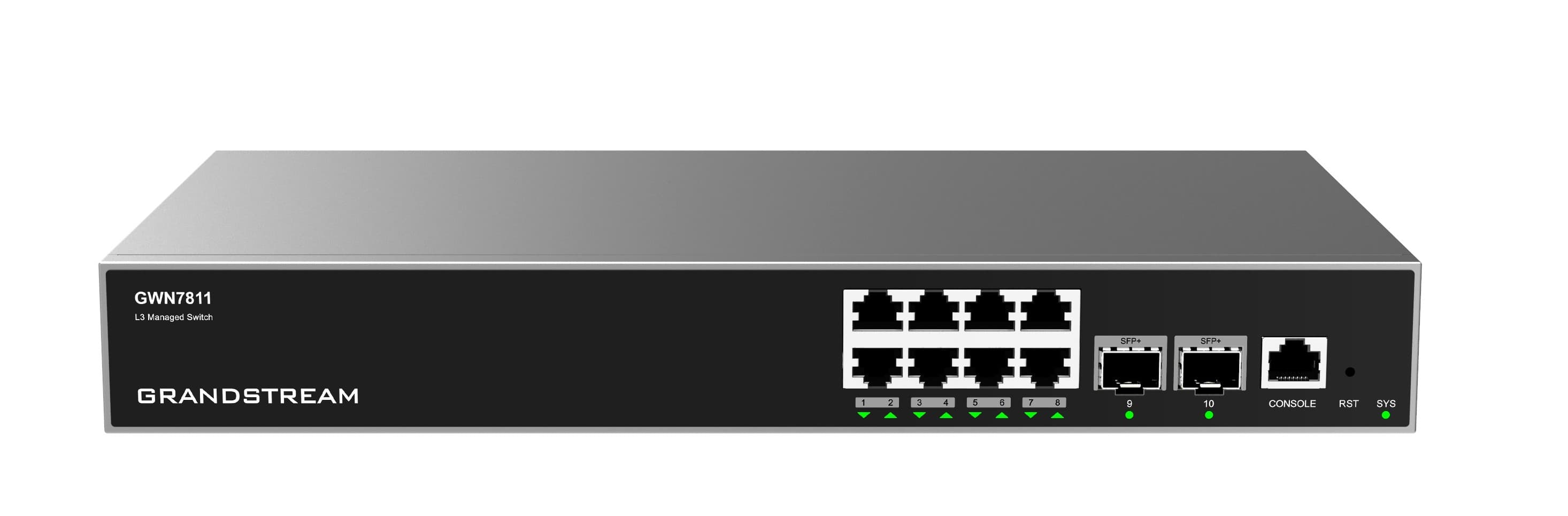 Grandstream GWN7811 L3 Managed Network Switch 8 portů 2 SFP+, VLAN, DHCP, Stacking