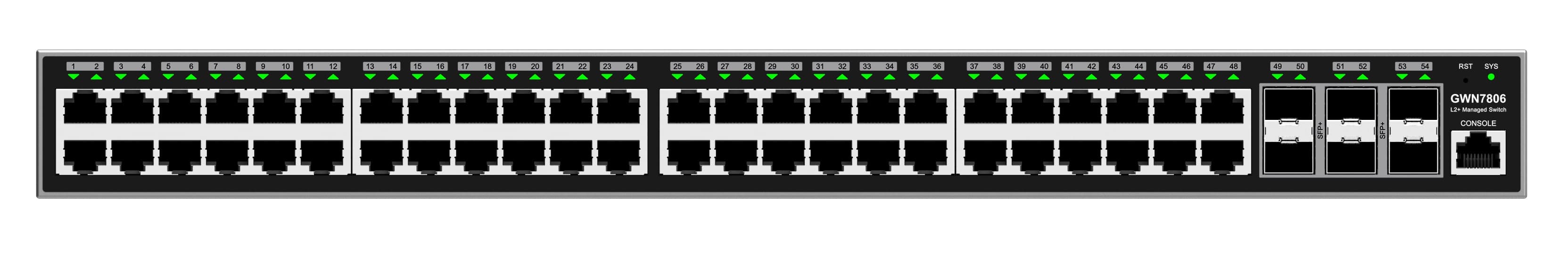Grandstream GWN7806 Layer 2+ Managed Network Switch, 48 portů 6 SFP+