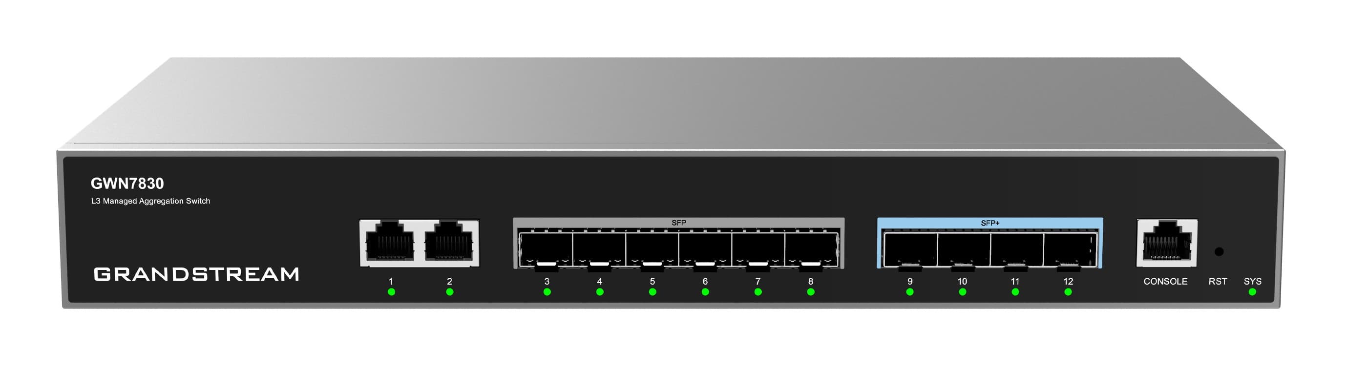 Grandstream GWN7830 L3 Managed Network Switch 2 GbE porty 6 SFP 4 SFP+, QoS, DHCP, CLI