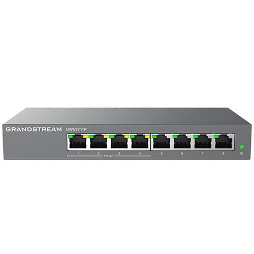 Grandstream GWN7711P Layer 2 Lite managed switch, 8 portů, 4x PoE