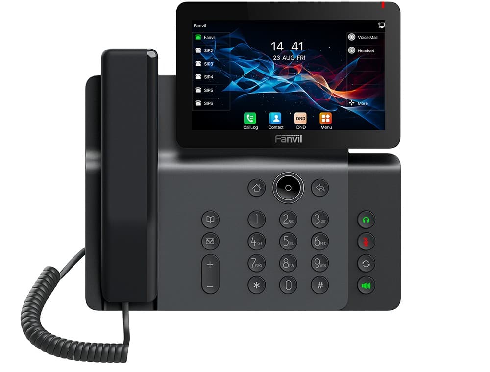 Fanvil V66 SIP telefon, 7" bar.disp., WiFi, BT, dual Gbit, PoE, H.264