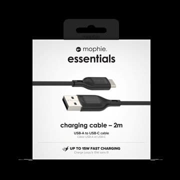 Univerzální kabel USB-A USB-C 2m černý
