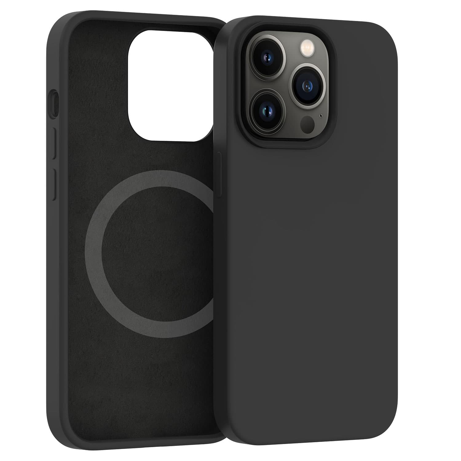 ER POWER Silikonový kryt CARNEVAL SNAP pro iPhone 14 Pro s MagSafe - Černá