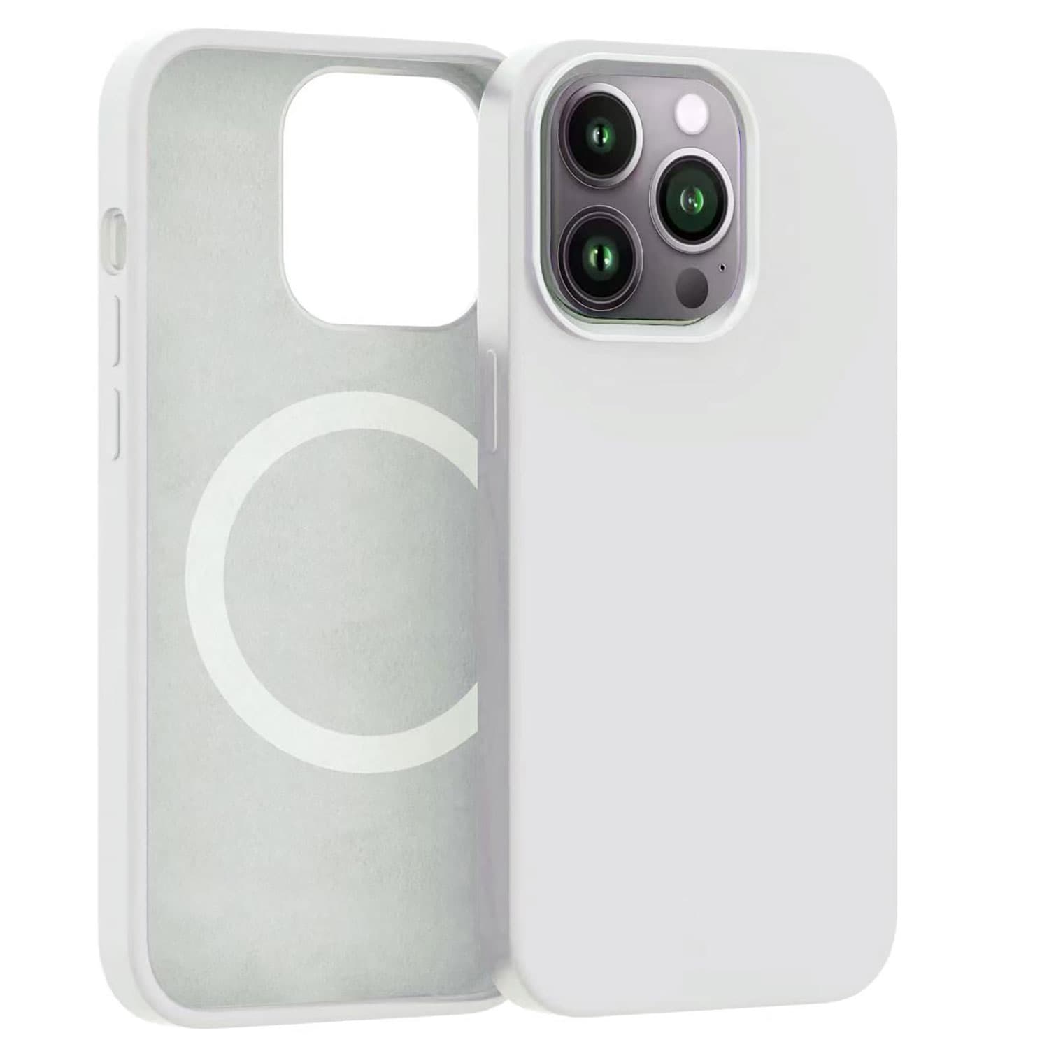 ER POWER Silikonový kryt CARNEVAL SNAP pro iPhone 14 Pro Max s MagSafe - bílá